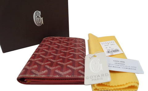 Goyard Monogram Canvas Petit Portefeuille zippe Bifold Wallet Red