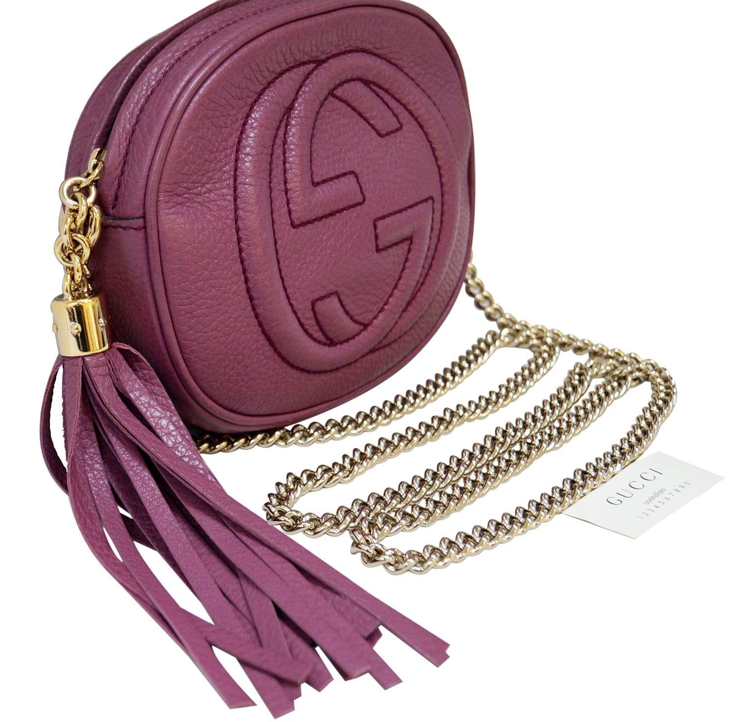 1973 leather crossbody bag Gucci Purple in Leather - 28068704