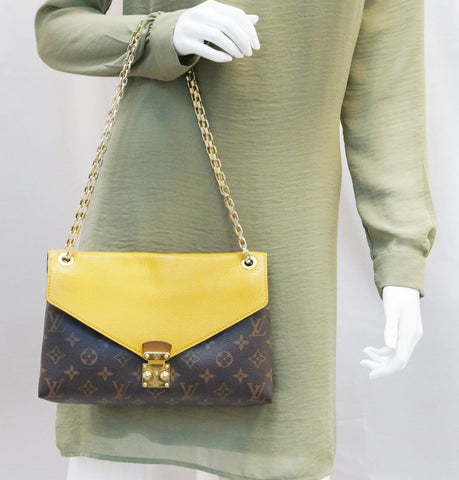 LOUIS VUITTON Monogram Canvas Pallas Chain Crossbody Bag