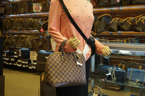 LOUIS VUITTON Damier Ebene Alma Brown Handbag 