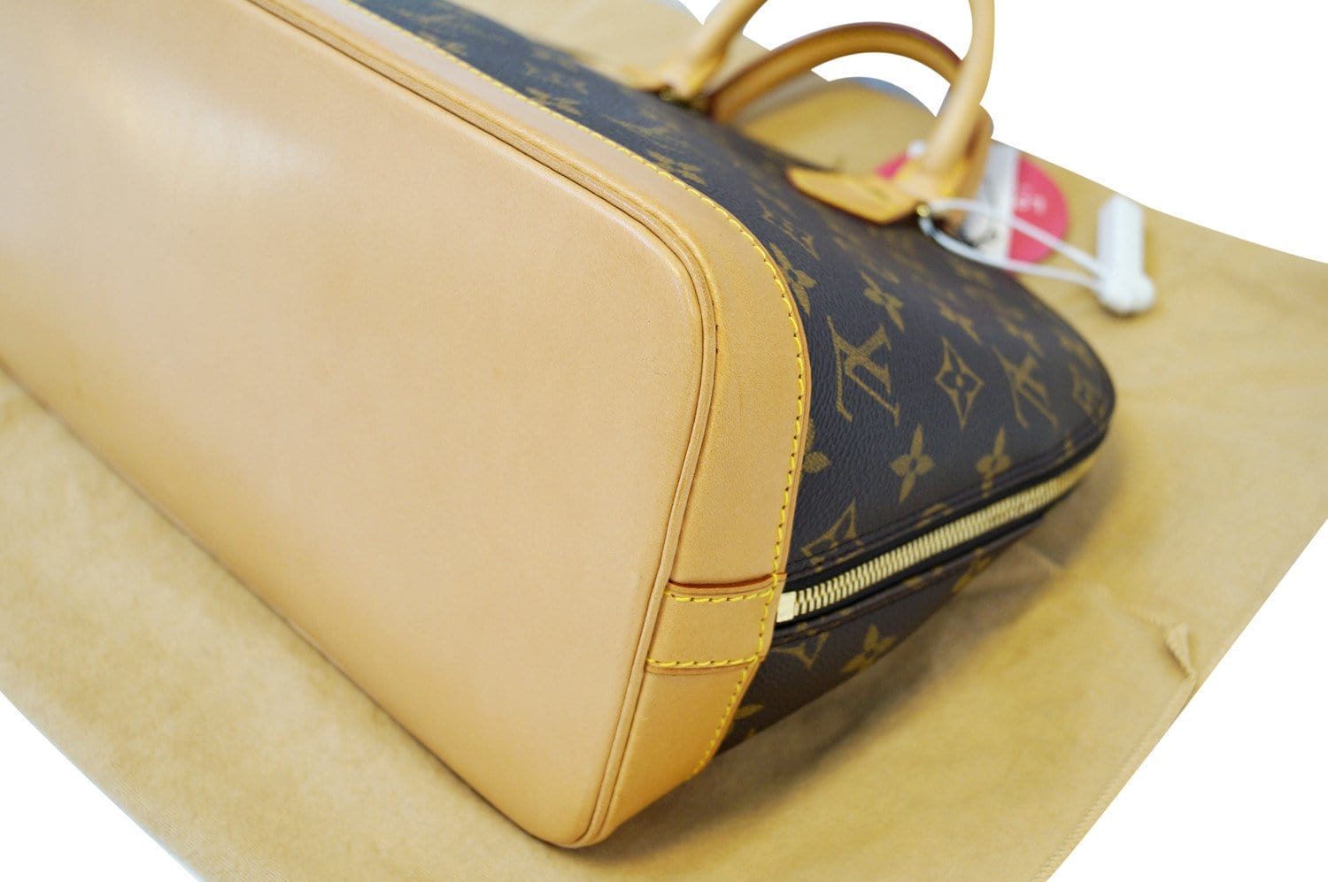 Louis Vuitton Brown Monogram Satin And Leather Limited Edition Alma Mini Bag  at 1stDibs
