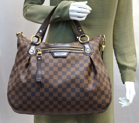 LOUIS VUITTON Evora MM Damier Ebene Tote Shoulder Bag