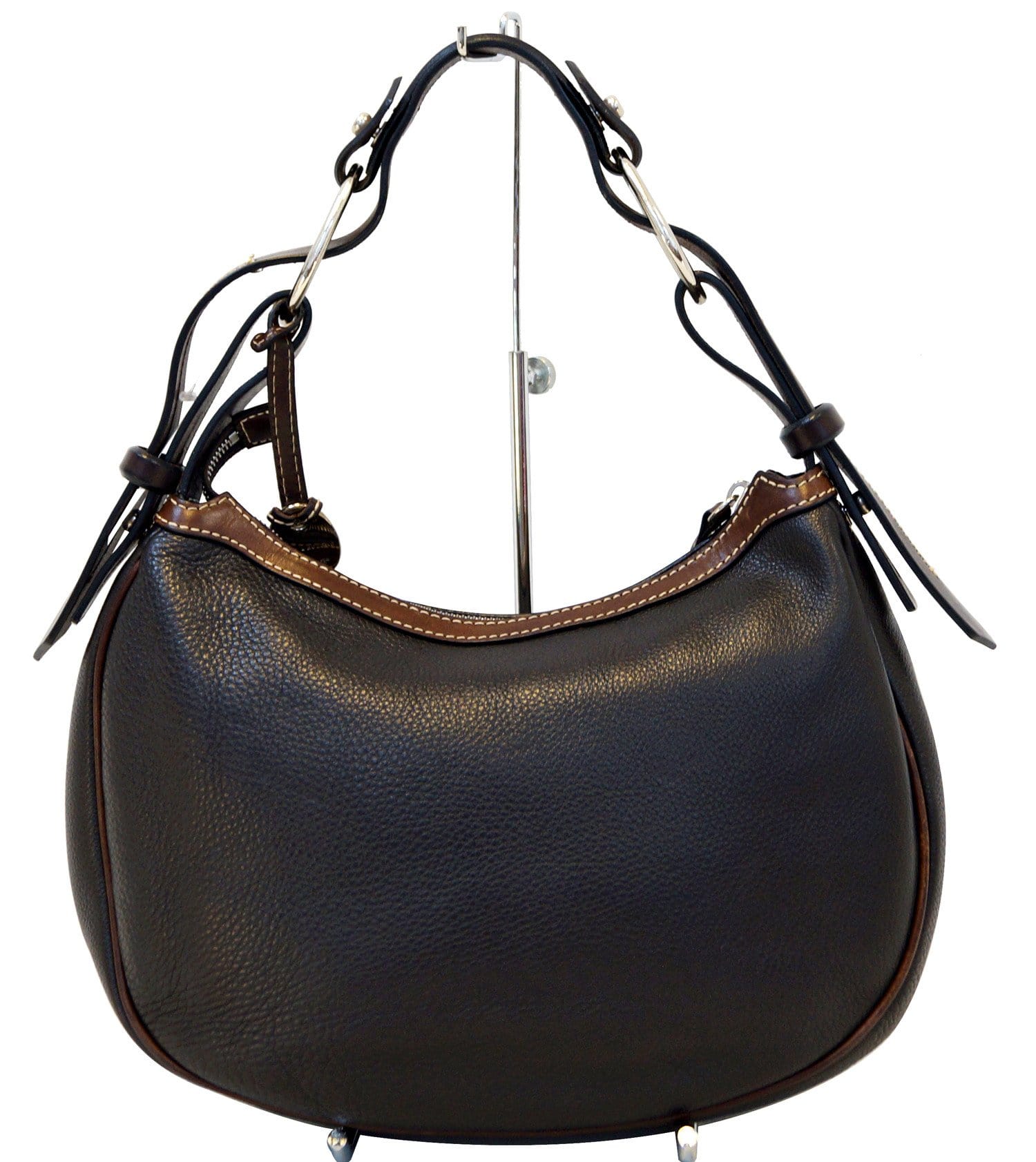 Dooney & Bourke Designer Black Gray Logo Handbag Purse Bag Women