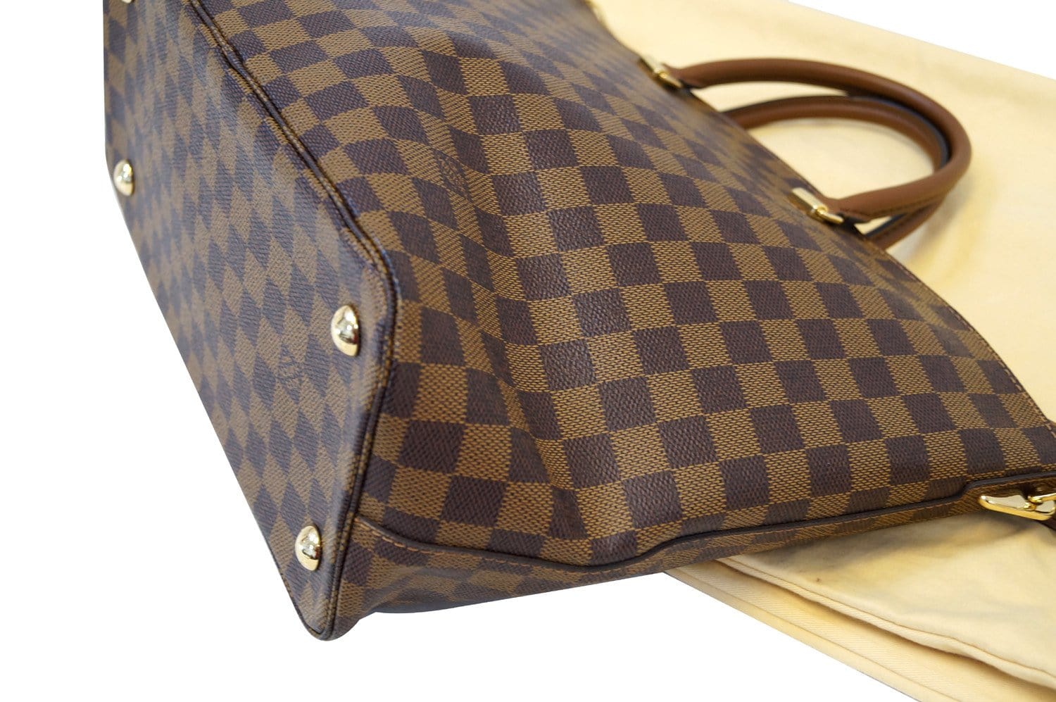 Louis Vuitton Damier Ebene Belmont 2way Zip Tote Bag with Strap