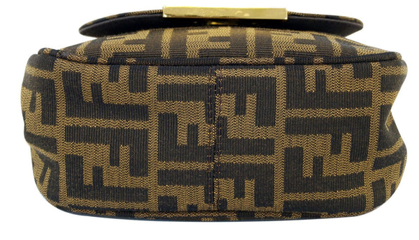 Fendi Zucca - Fendi Messenger Bag Canvas Leather - bottom view