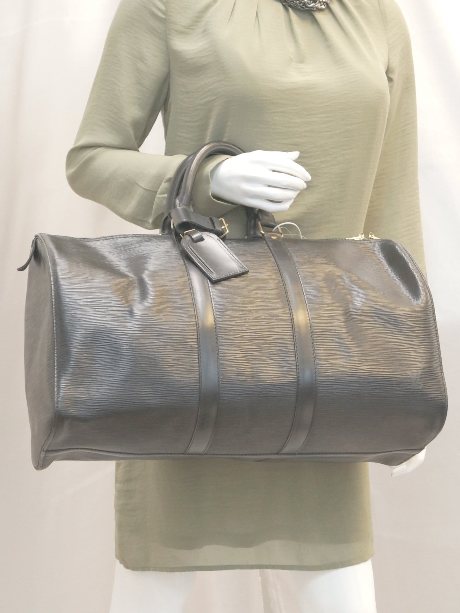 Louis Vuitton Keepall travel bag 45 in black epi leather -101107