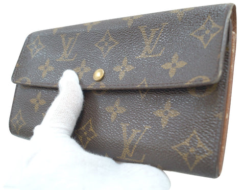 LOUIS VUITTON Monogram Canvas Long Flap Sarah Wallet