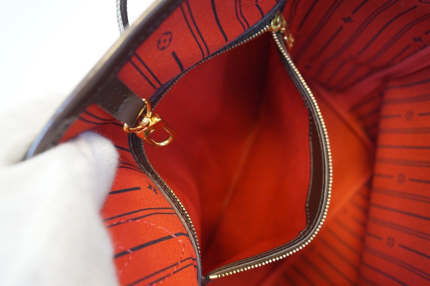 🌸Louis Vuitton Neverfull MM Damier Ebene Cherry Red Tote Shoulder  Bag(CA0123)🌸