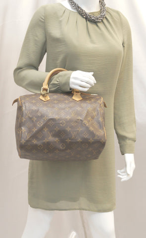 LOUIS VUITTON Monogram Canvas Speedy 30 Satchel Bag