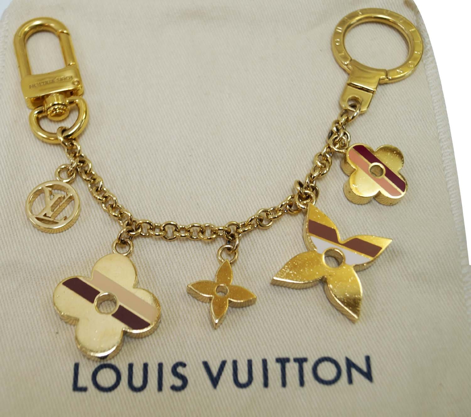 Louis Vuitton Monogram Flower Fleur De Gold M65111 Bag Charm Keychain Lv  Auction