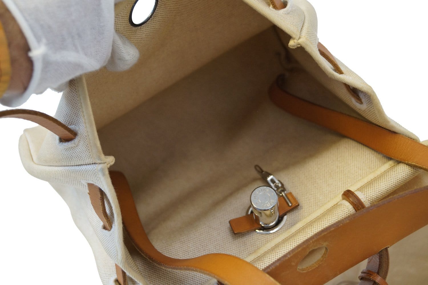 Hermès Herbag Sac A Dos Toile 860102 Beige Coated Canvas Backpack