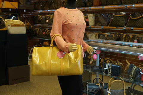 Louis Vuitton Yellow Monogram Vernis Mercer Duffel Bag