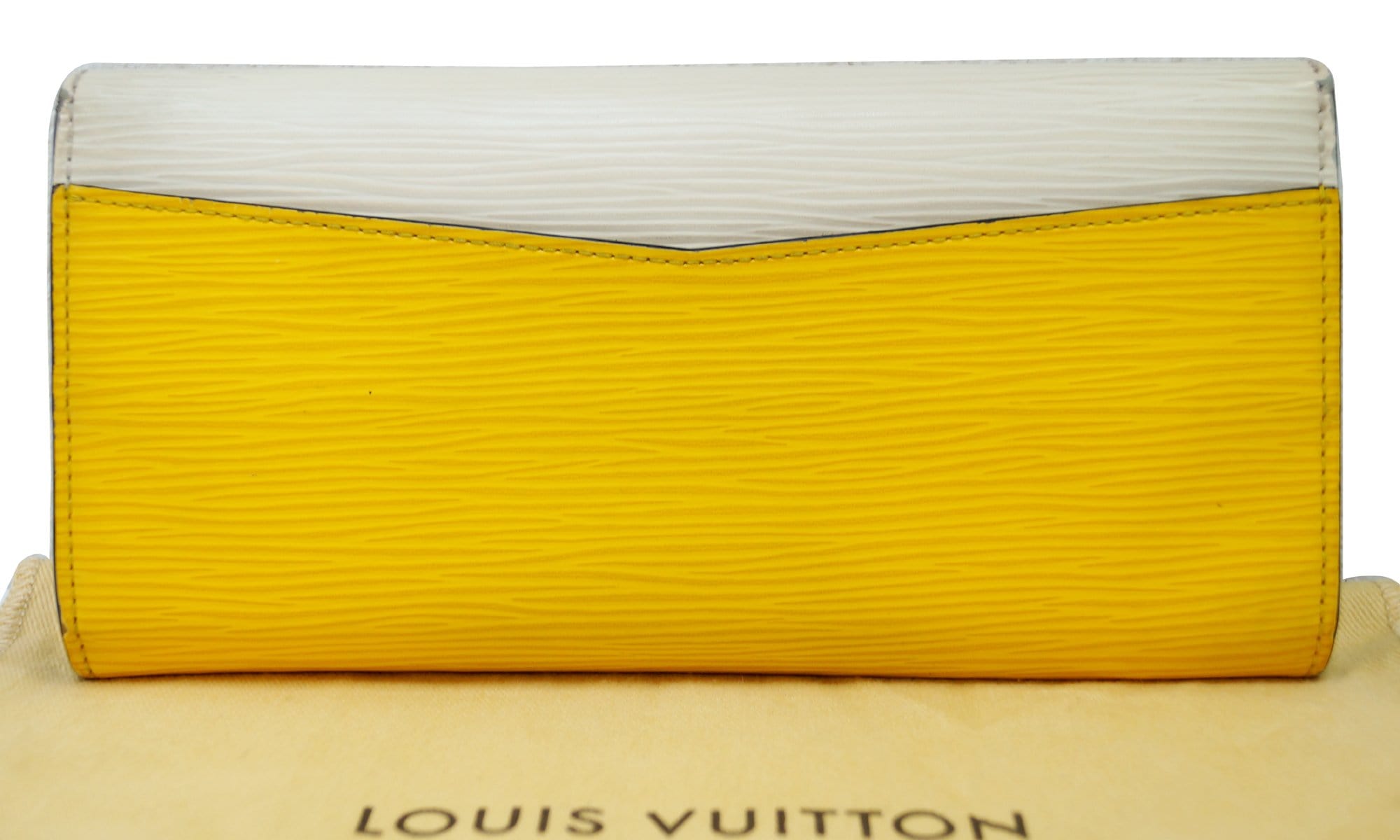 used Pre-owned Louis Vuitton Louis Vuitton EPI Pochette Portumone Credit Portefeuille Sara Long Wallet with Hook M63579 Yellow (Fair), Adult Unisex