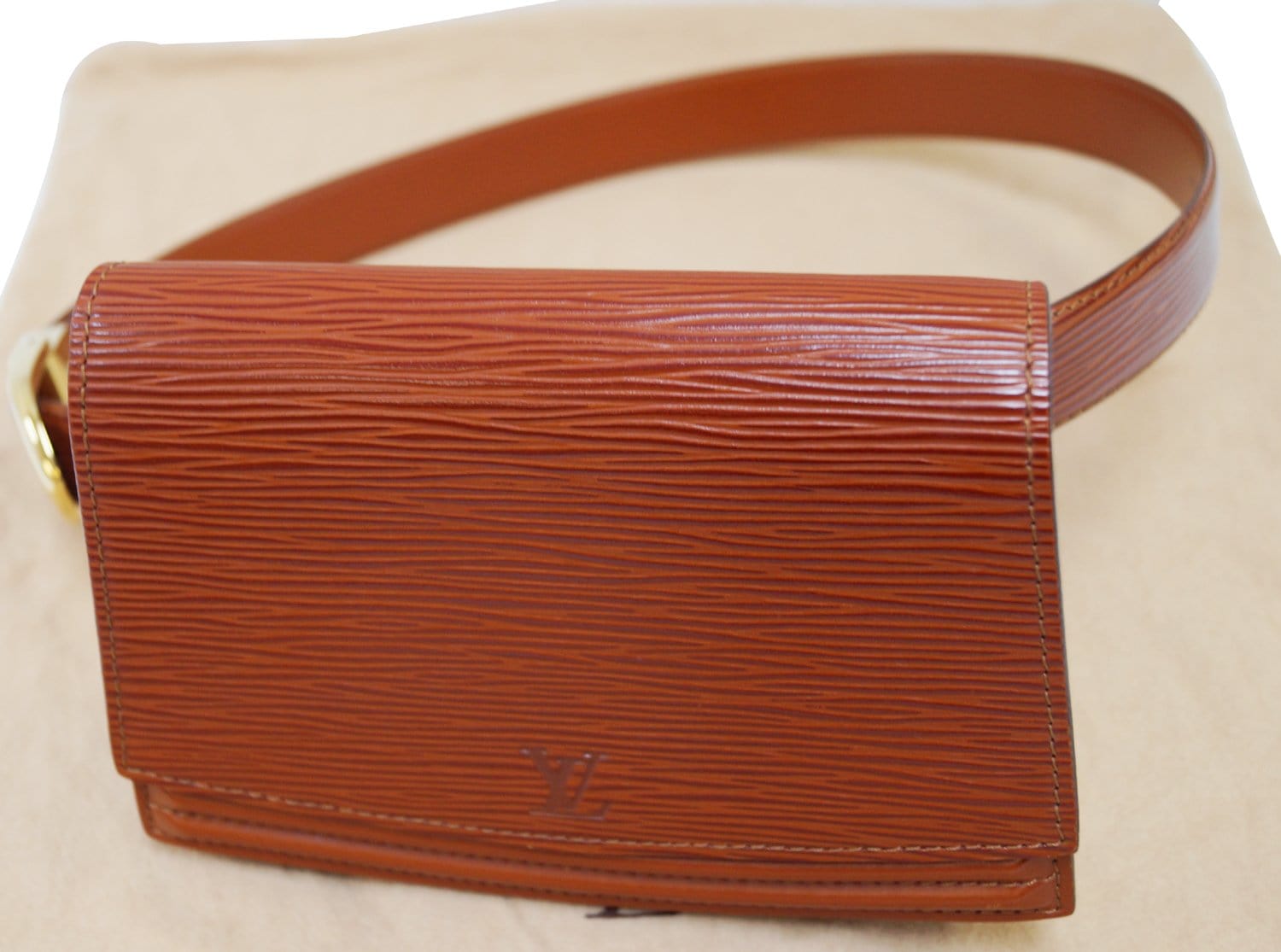 Louis+Vuitton+Tilsitt+Belt+Bag+%26+Fanny+Pack+Brown+Epi+Leather for sale  online