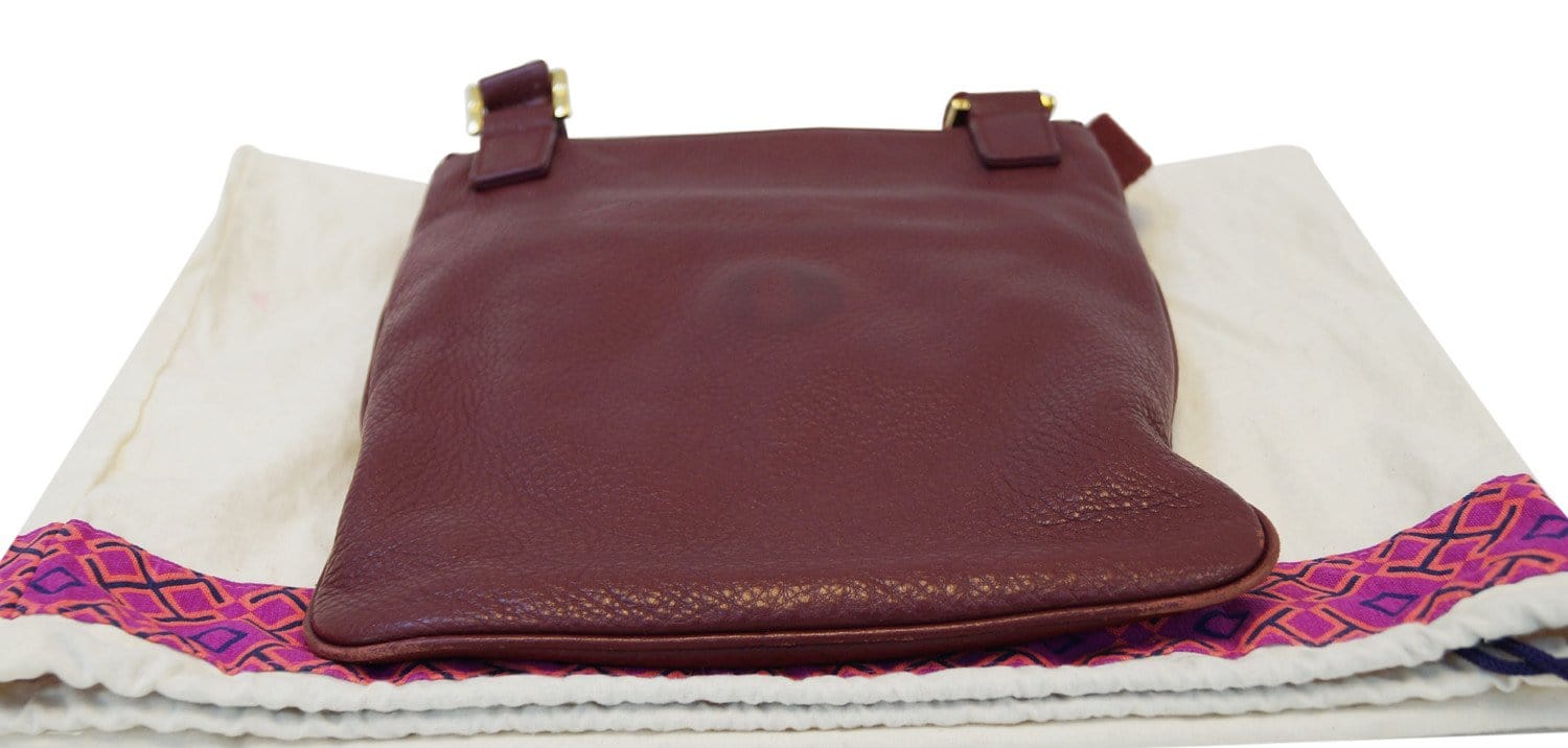 Leather crossbody bag Tory Burch Burgundy in Leather - 25100026