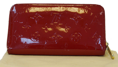 LOUIS VUITTON Red Monogram Vernis Zippy Compact Wallet