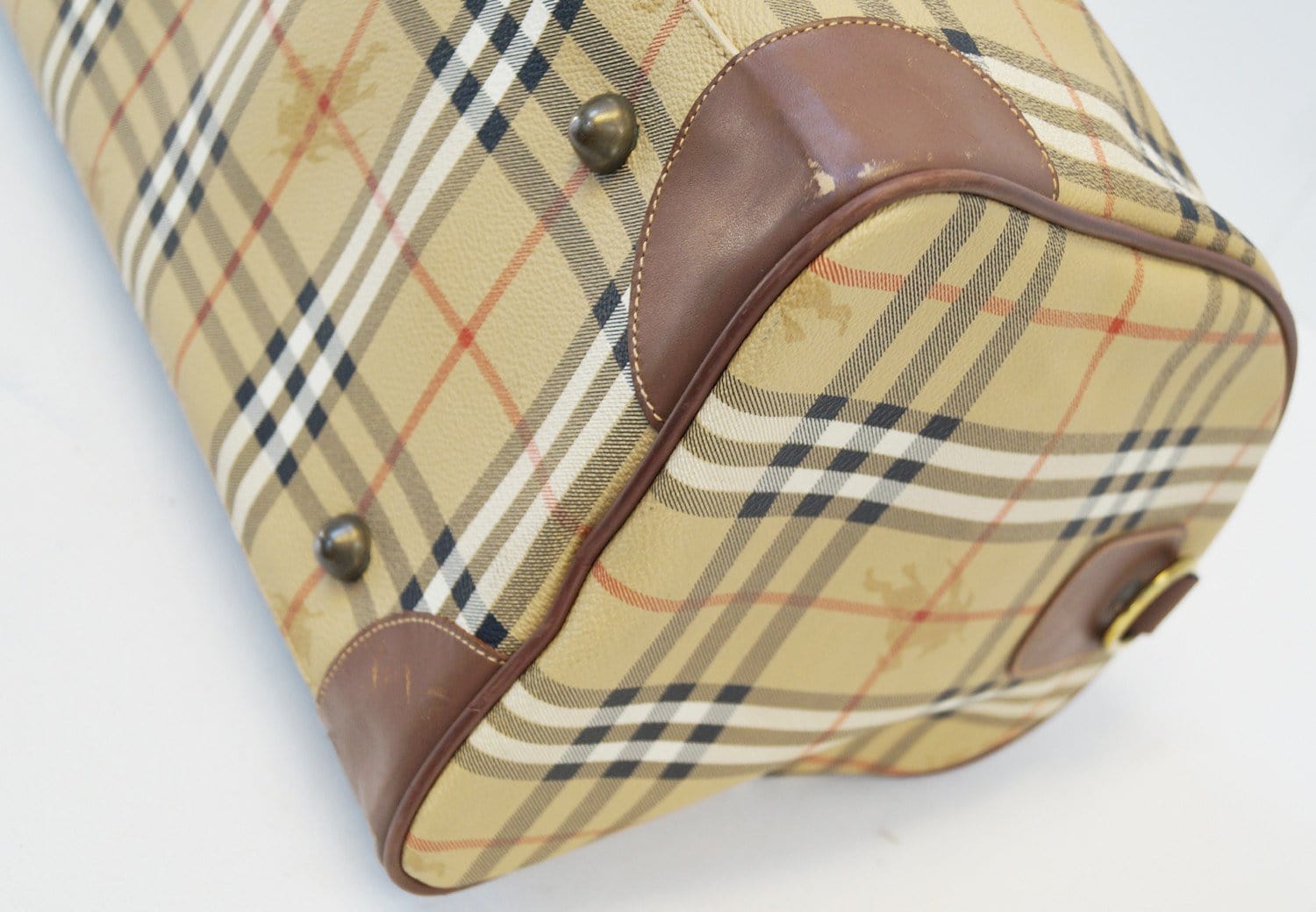 Authentic Burberry Nova Check Leather Travel Bag – Vanilla Vintage
