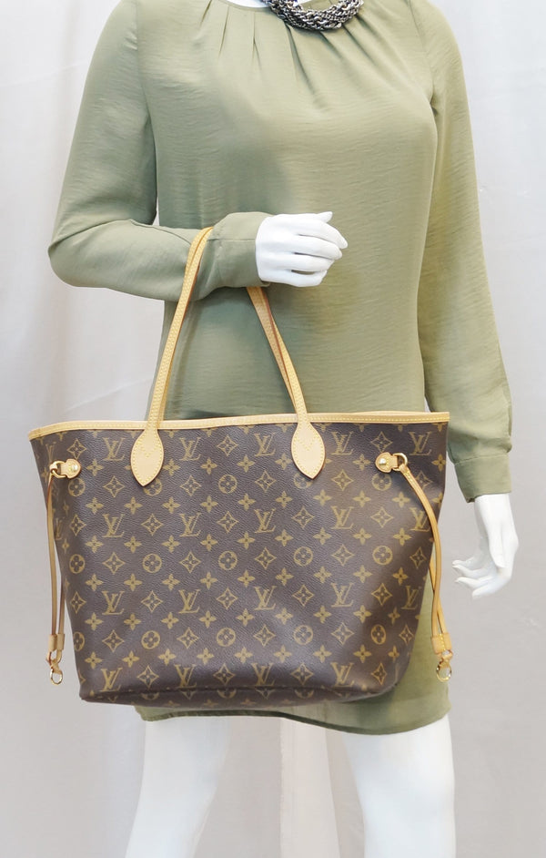 LOUIS VUITTON Monogram Canvas Neverfull MM Brown Tote Bag