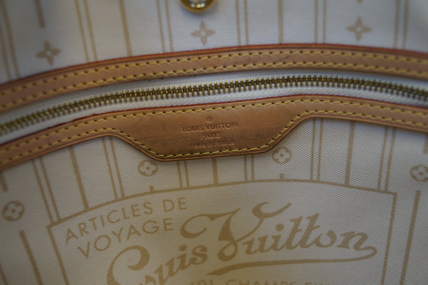 Louis Vuitton Damier Azure Neverfull Top Handle Tote Bag, France 2010.