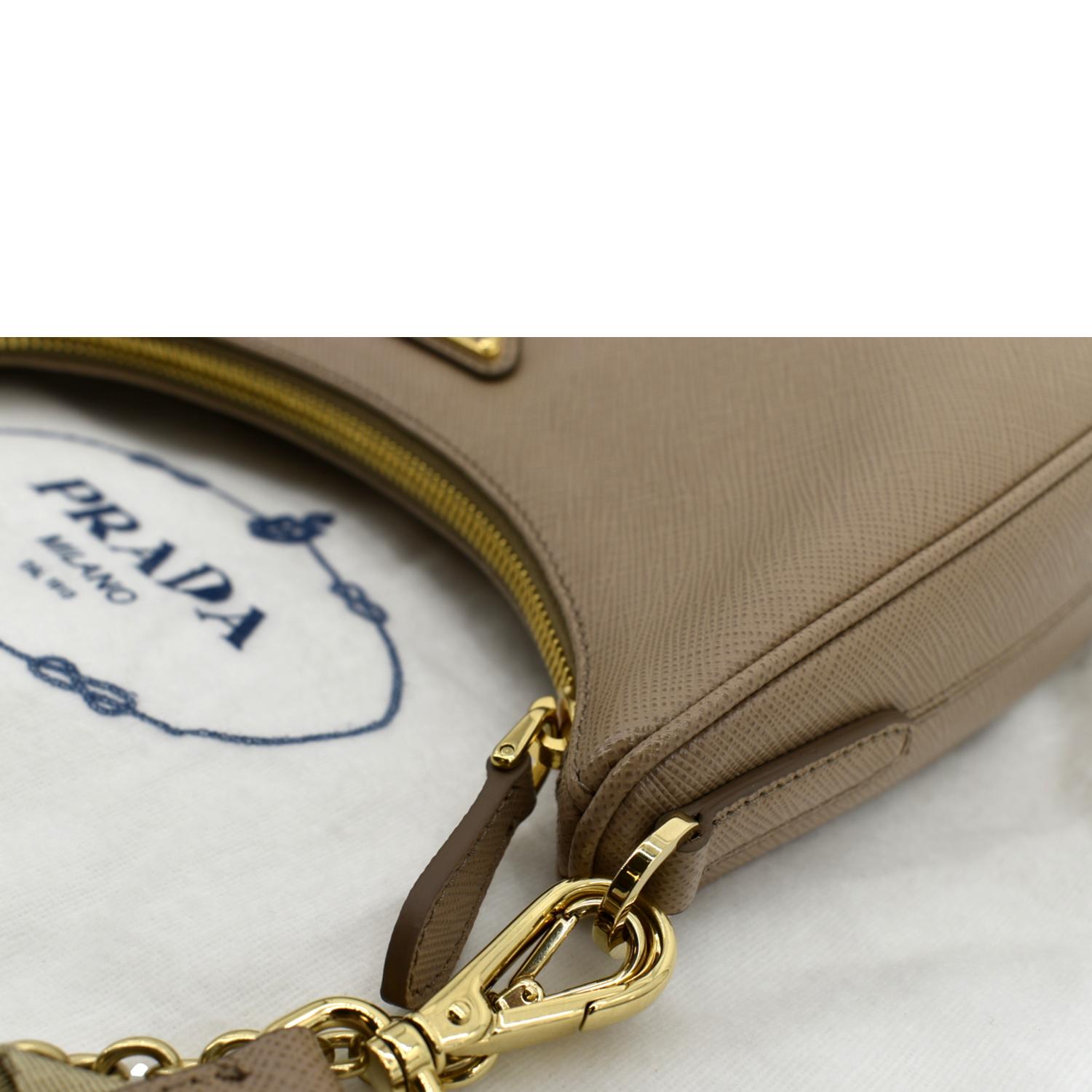 Prada Beige Saffiano Leather Wallet on Chain Prada