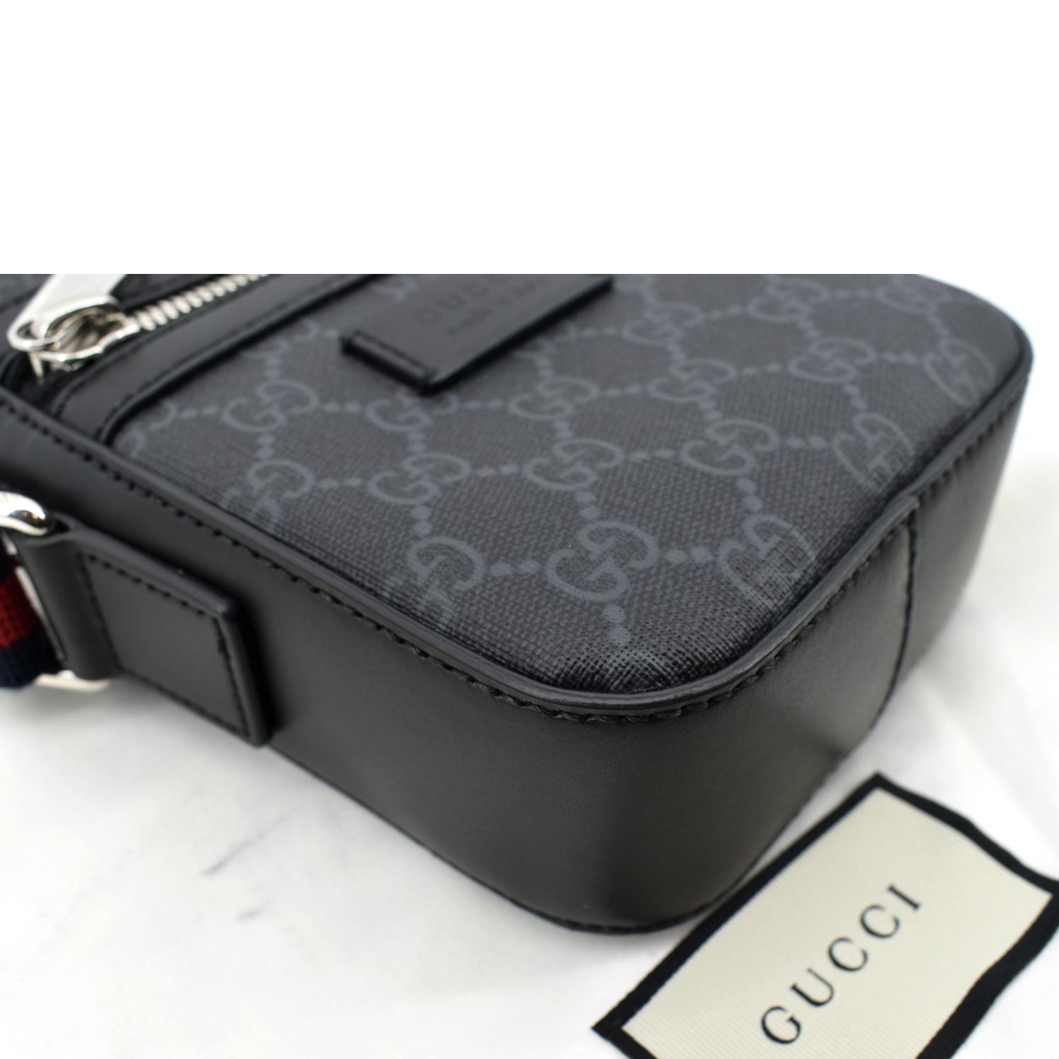 Gucci GG Supreme Portfolio Print Shoulder 523591 Black Leather Messenger Bag  – MISLUX