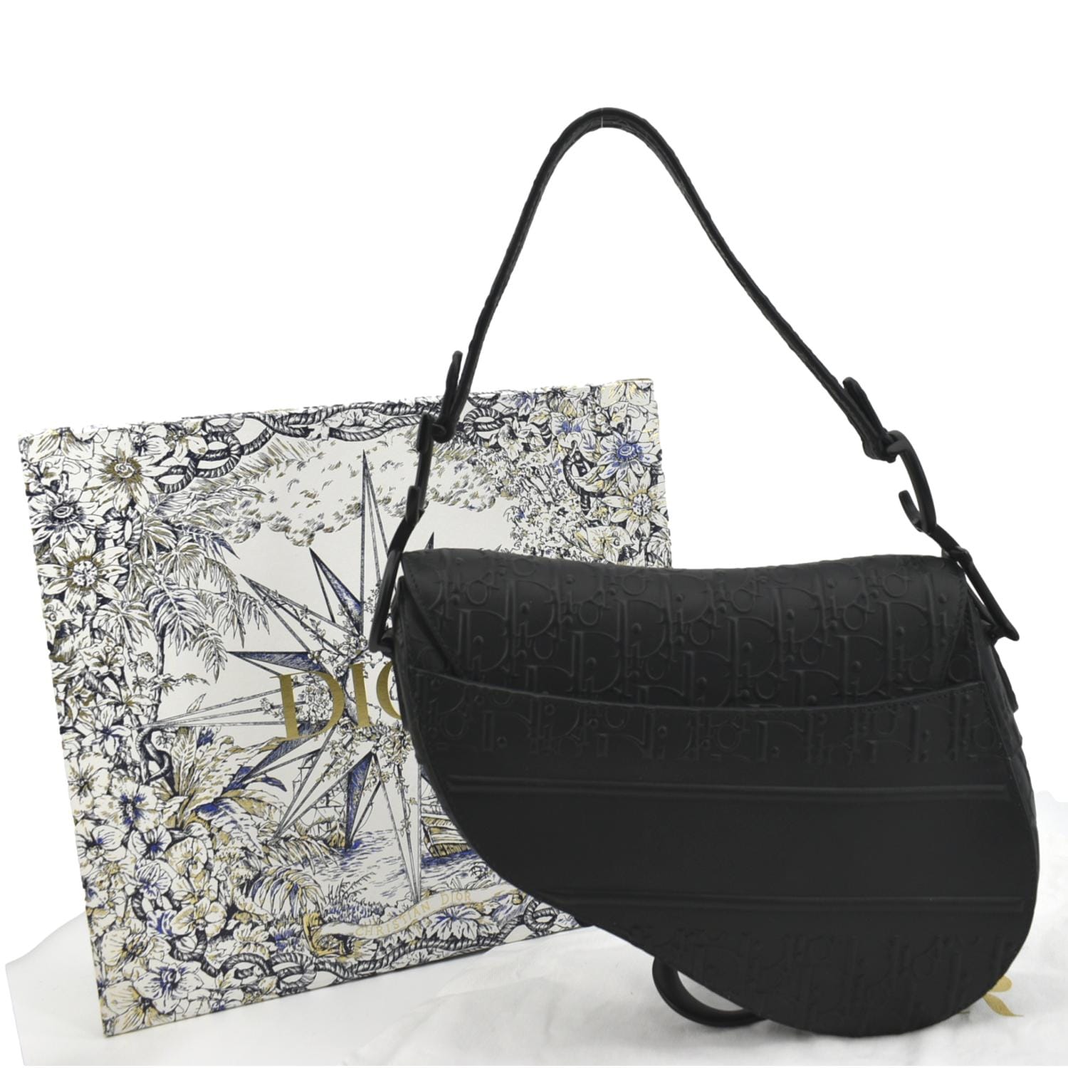 Dior Black Oblique Galaxy Leather Saddle Bag – Savonches