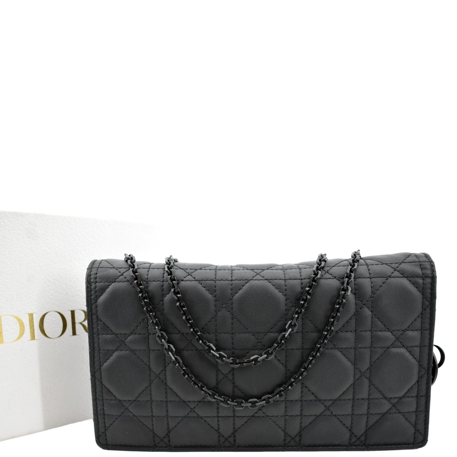 Christian Dior Lady Dior Cannage Shoulder Chain Wallet
