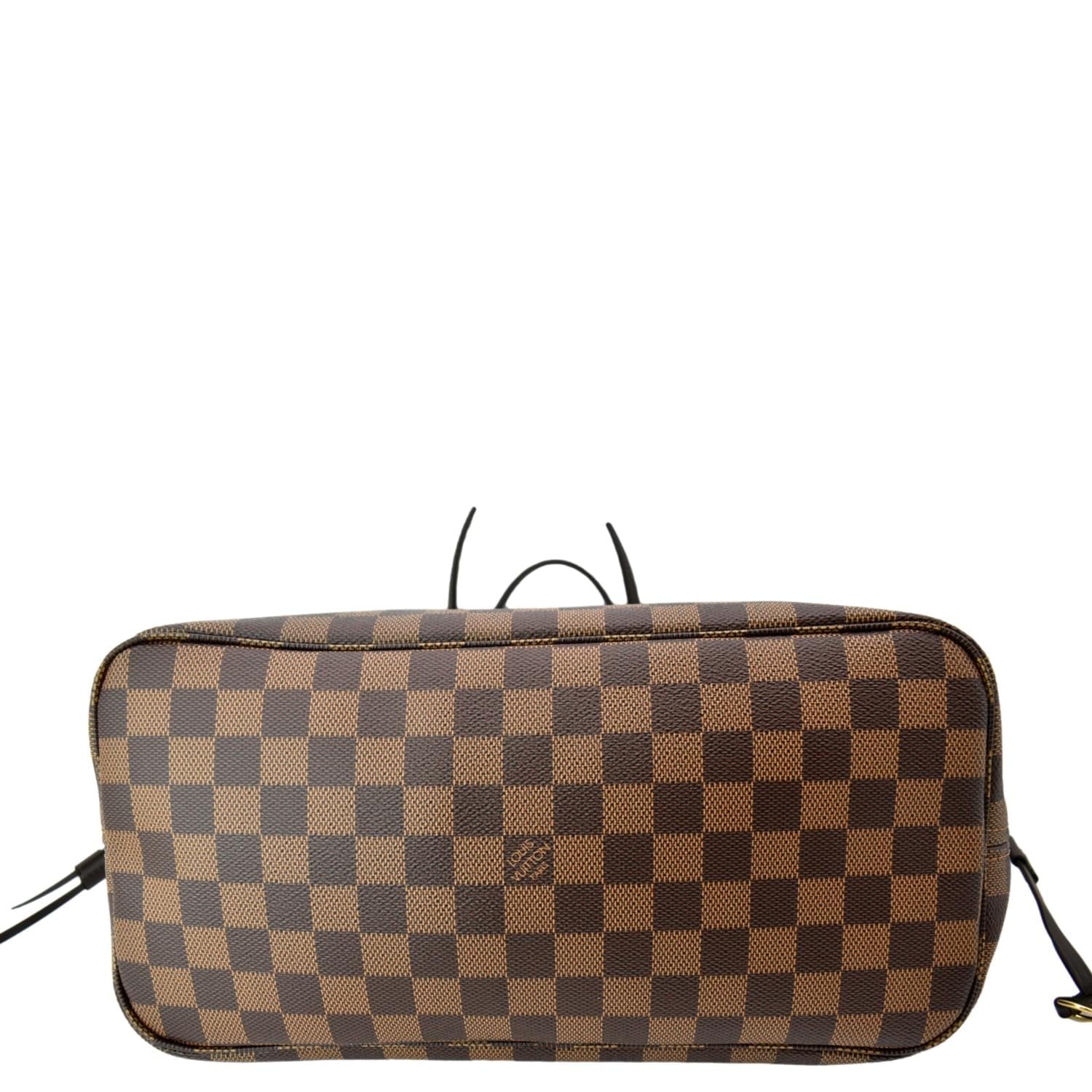 LOUIS VUITTON BROWN DAMIER EBENE NEVERFULL TOTE BAG WITH RED INTERIOR  SOLD ❌❌