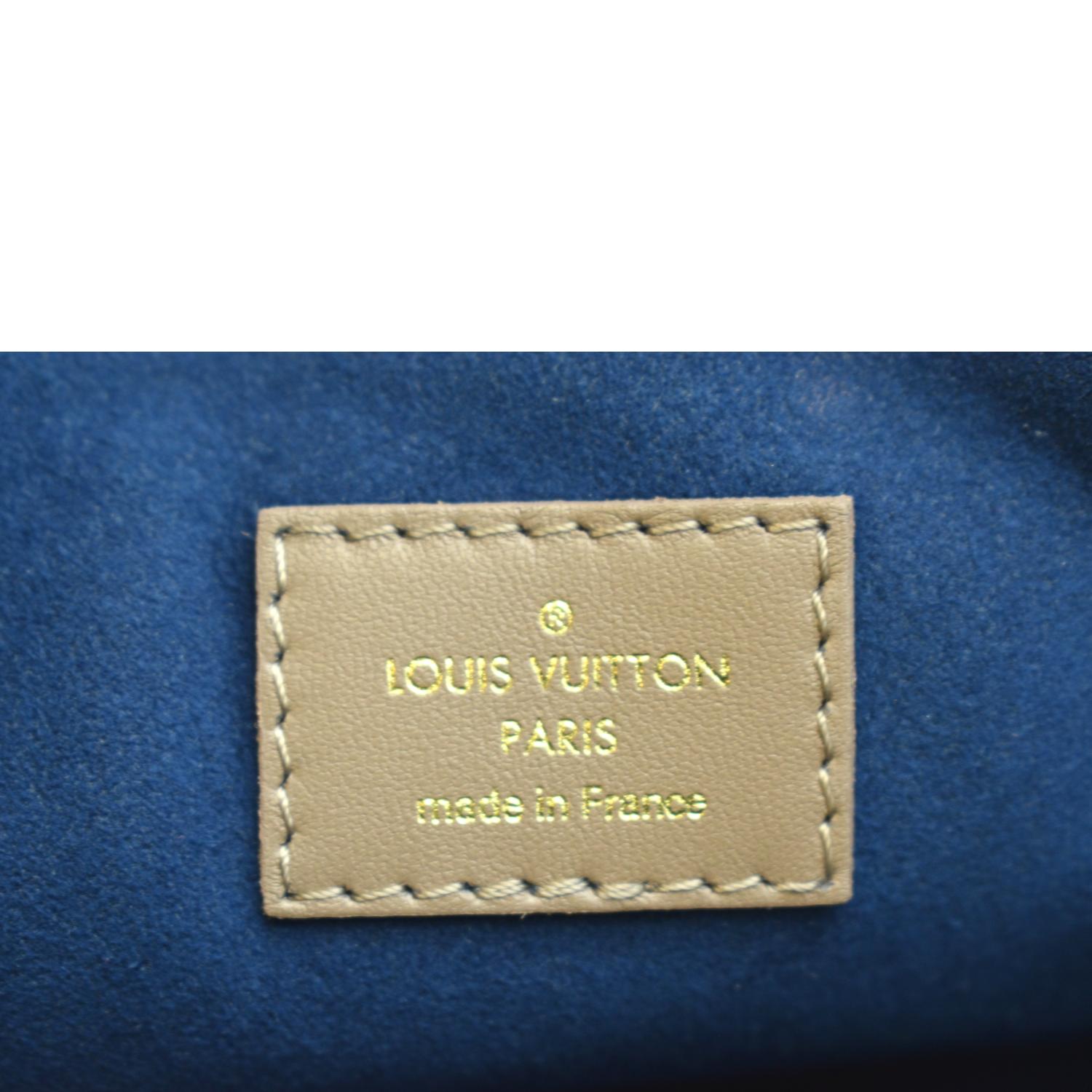 LOUIS VUITTON Lambskin Embossed Monogram Coussin MM Taupe 1290305