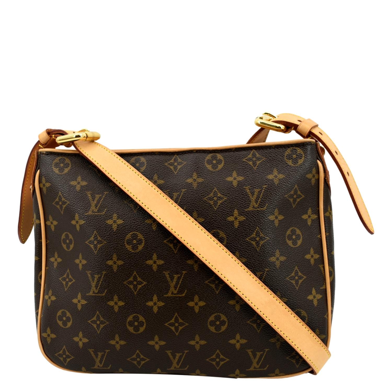 Louis+Vuitton+Hudson+Shoulder+Bag+GM+Brown+Canvas+Monogram for sale online