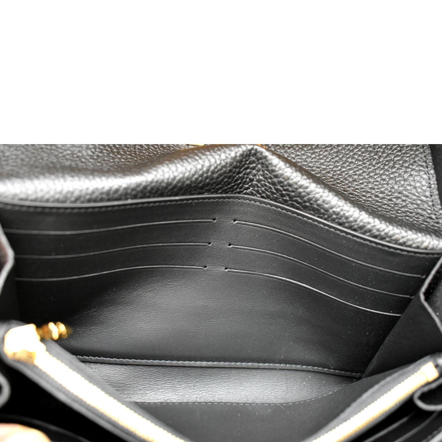 Louis Vuitton Black Taurillon Leather Capucines Flower Wallet