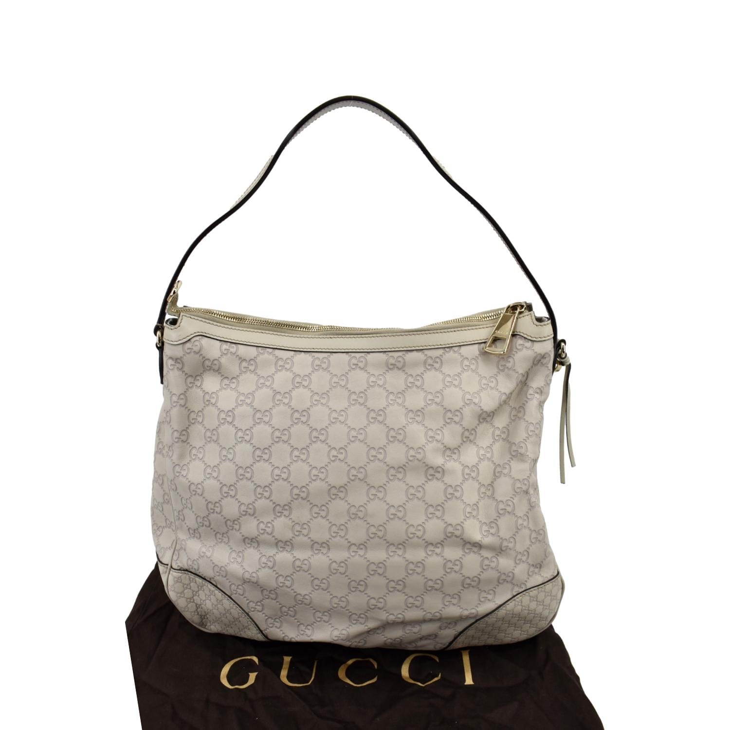 Gucci Vintage - Guccissima Leather D-Ring Shoulder Bag - White