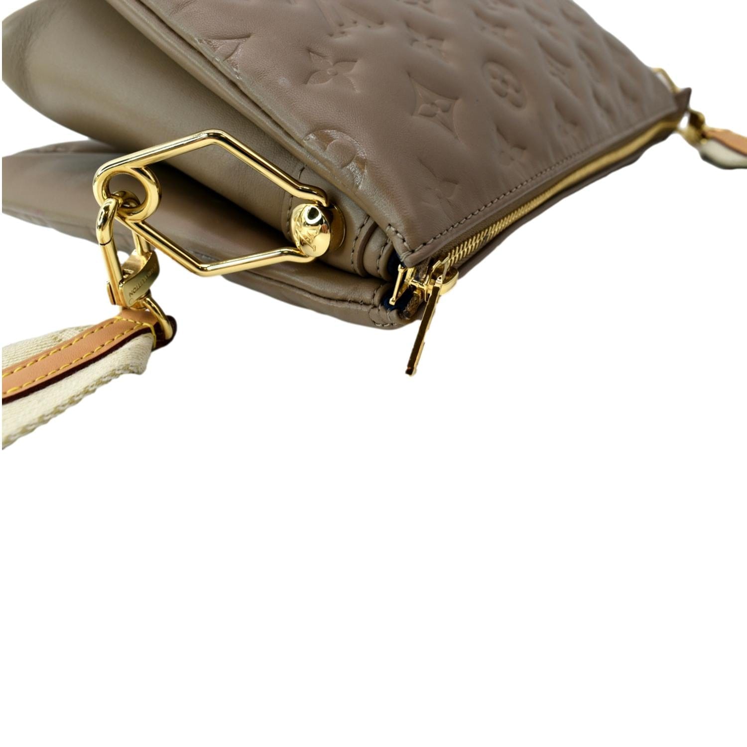 Louis Vuitton Coussin Shoulder Bag PM Taupe Leather