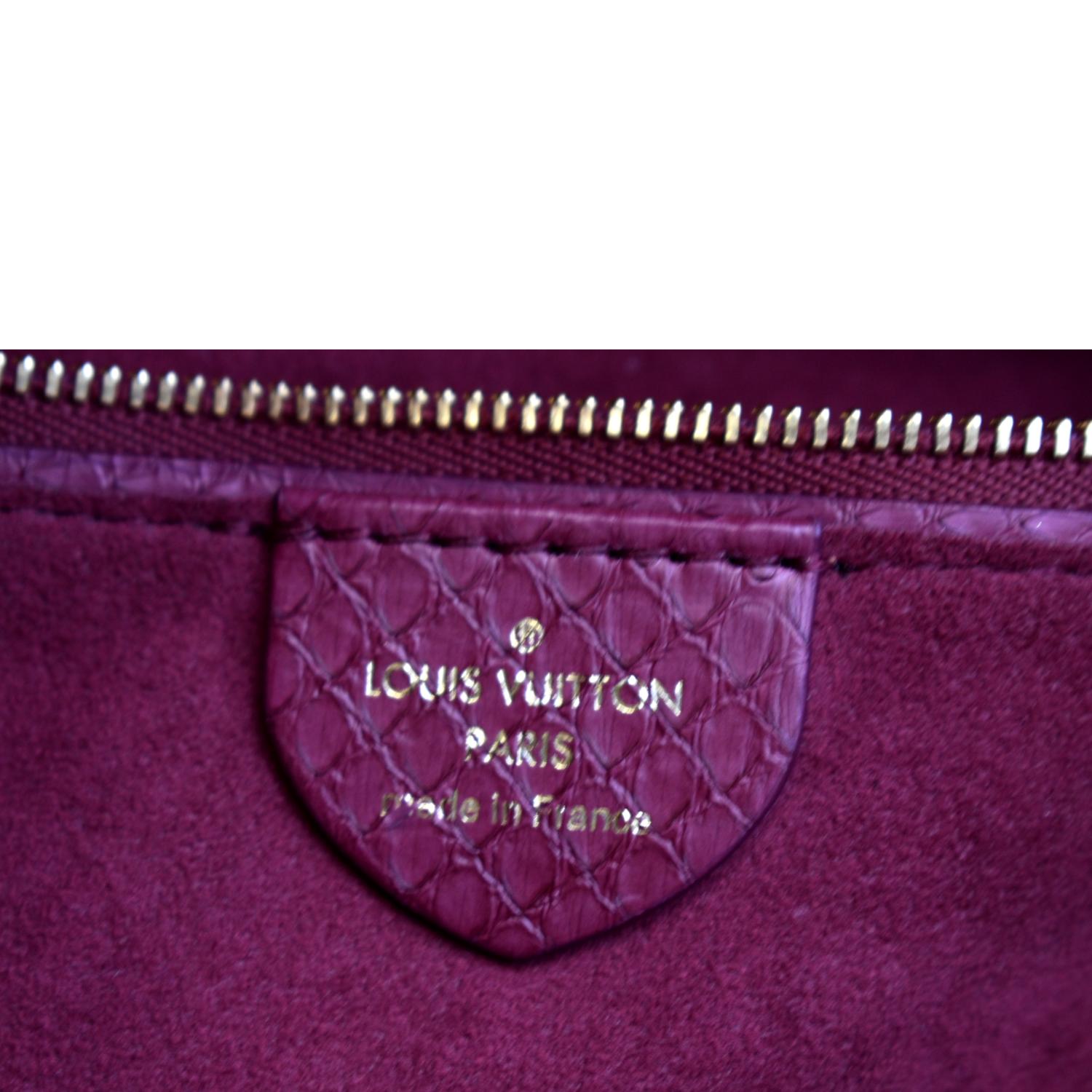 Authentic Louis Vuitton Gaia Monogram Python Handle Ostrich Detail