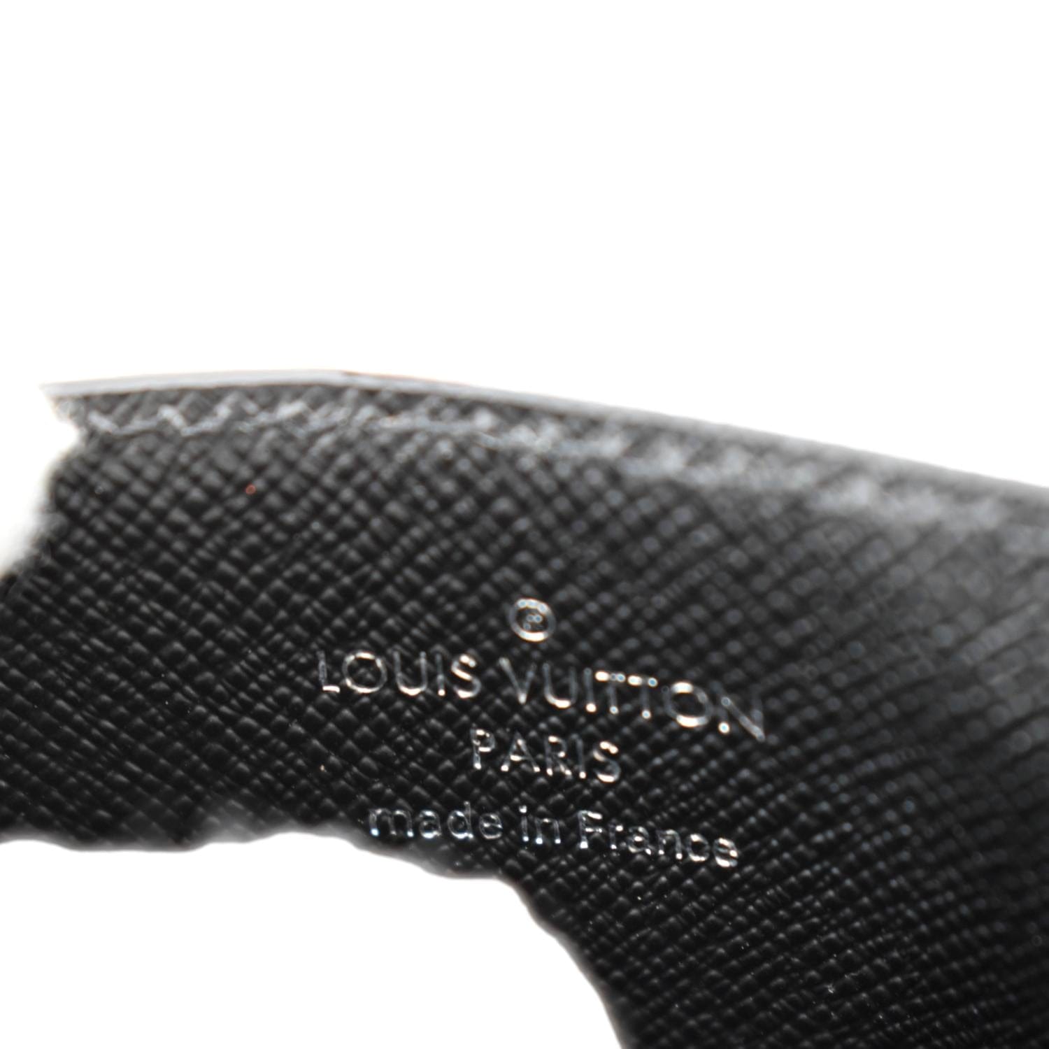 Louis Vuitton Card Case M62489 Silver Brown Metal Leather Holder Embossed  Men Women