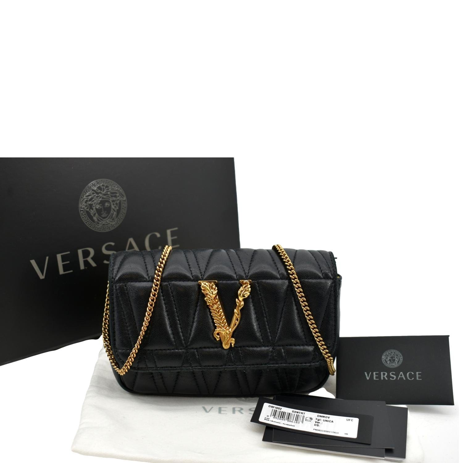 Shop Versace Virtus Leather Tote