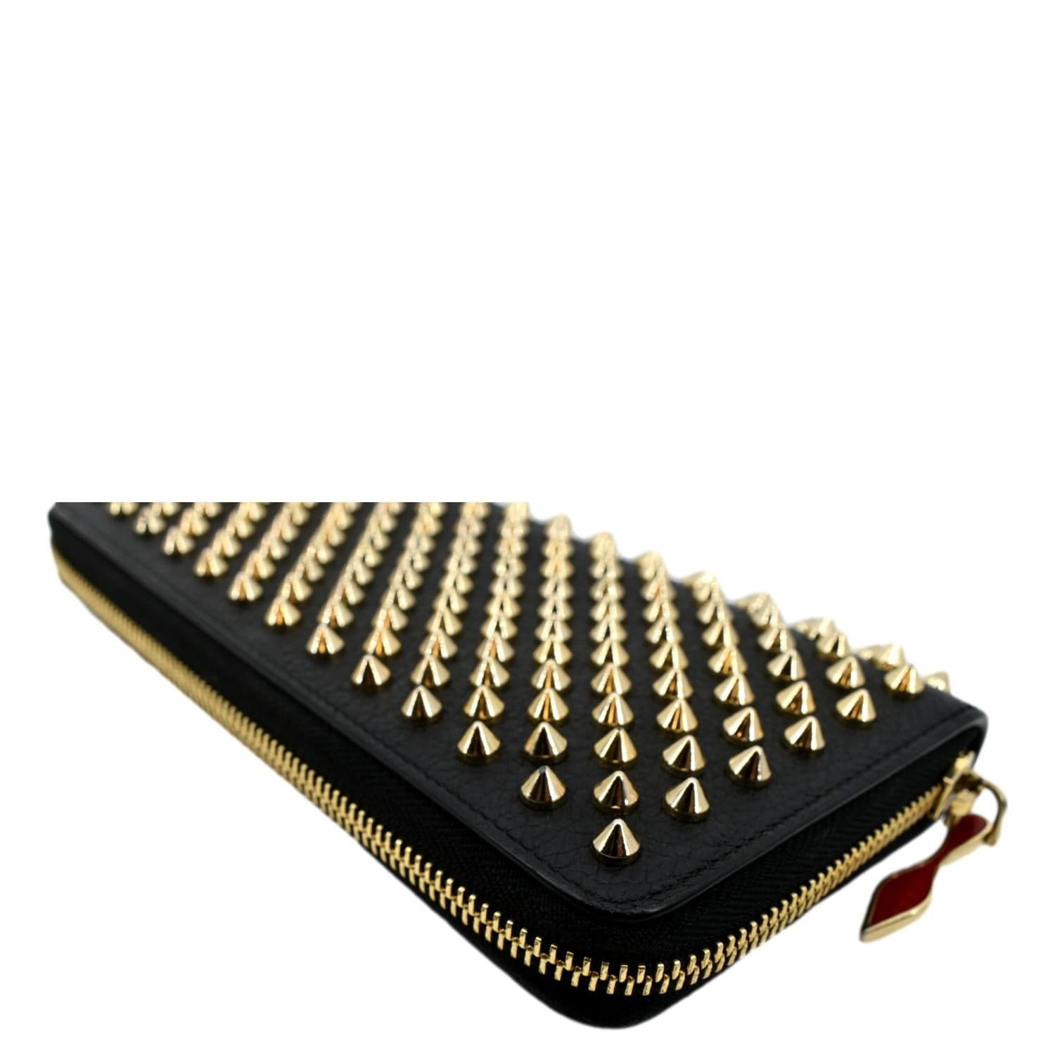  Christian Louboutin Panettone Black Spiked Leather Wallet :  Clothing, Shoes & Jewelry