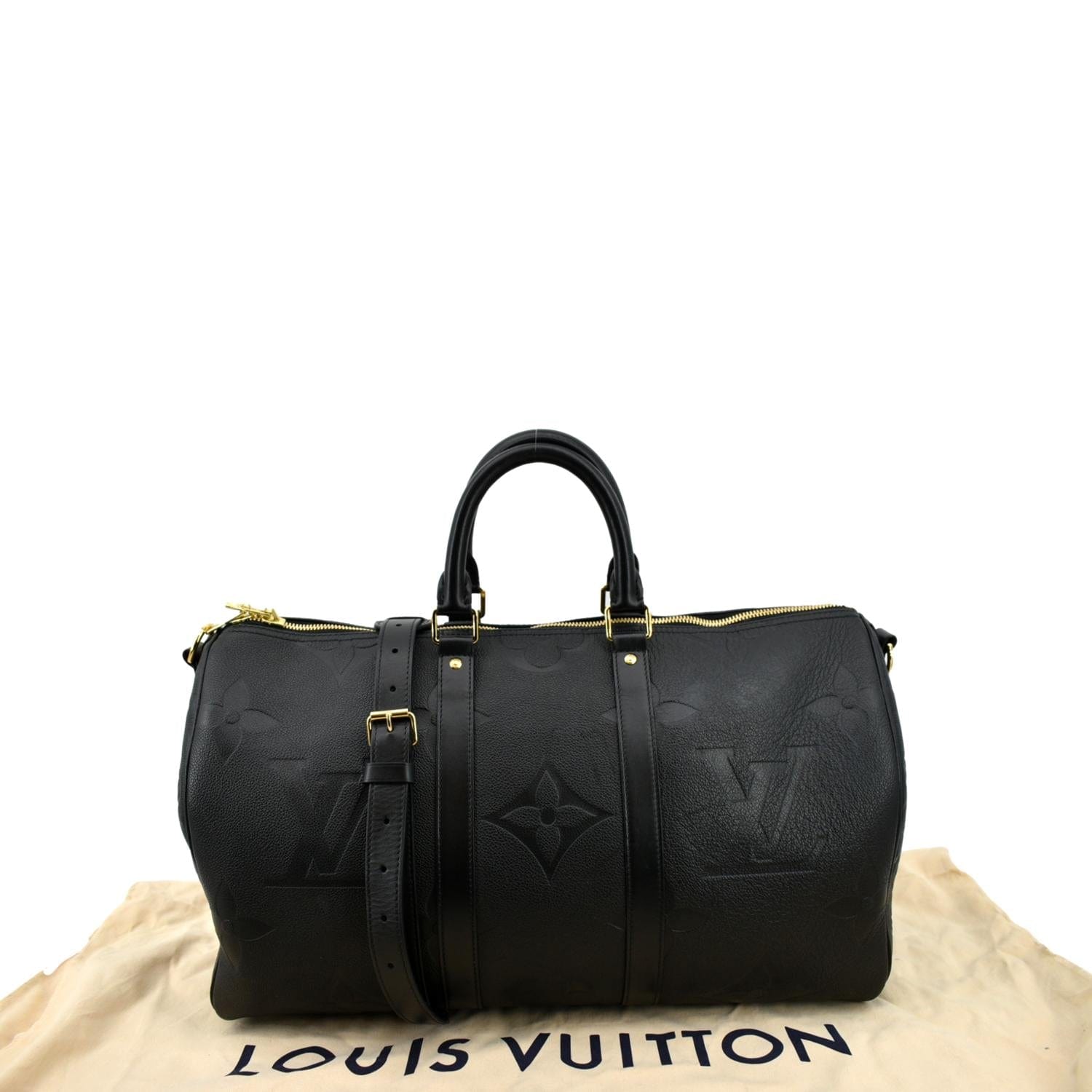 Louis Vuitton Monogram Keepall 45 Bandoulière Empreinte Line