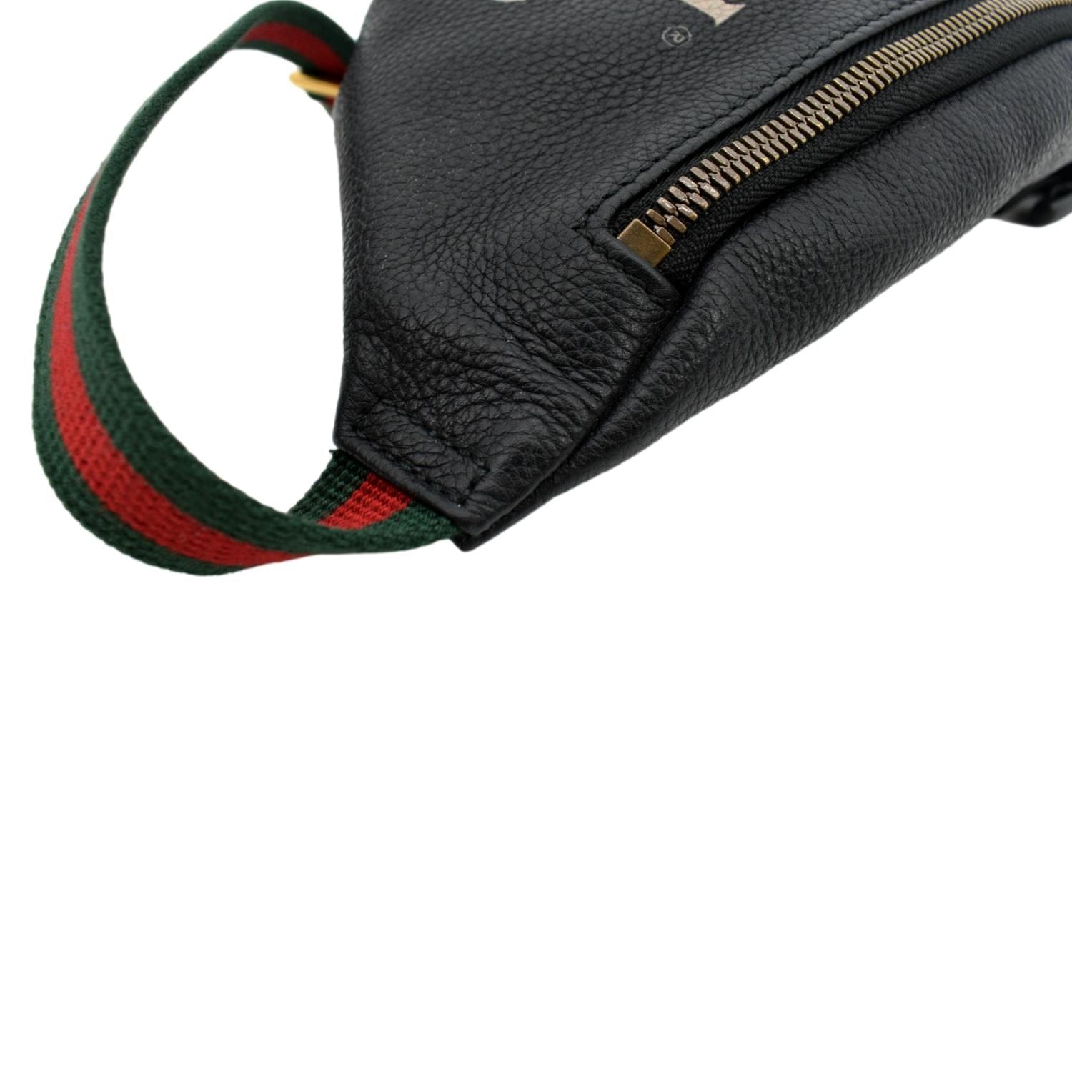 GUCCI Black Grained Calfskin Logo Belt Bum Bag Large - A World Of