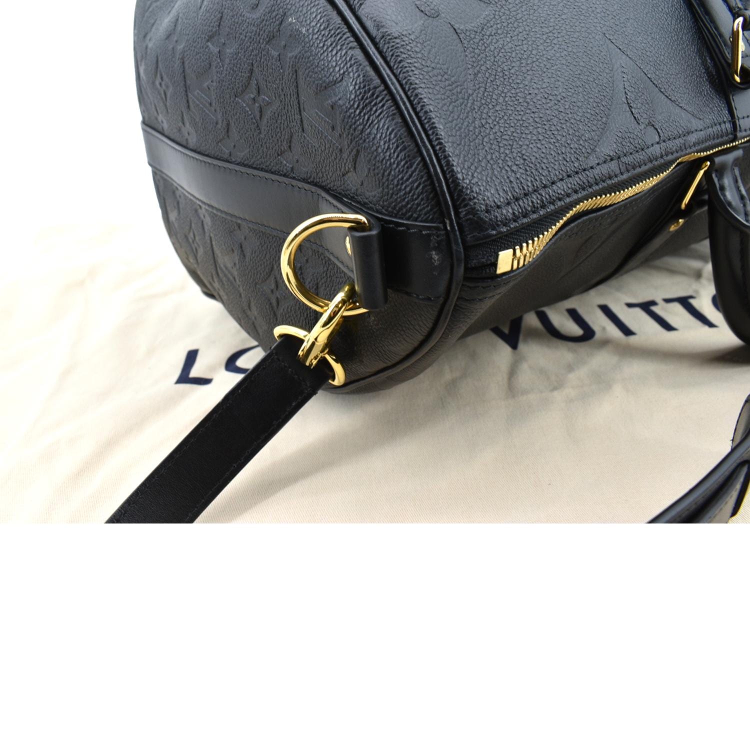 Louis Vuitton Keepall Bandoulière 45 Bicolore Black Beige Monogram Empreinte