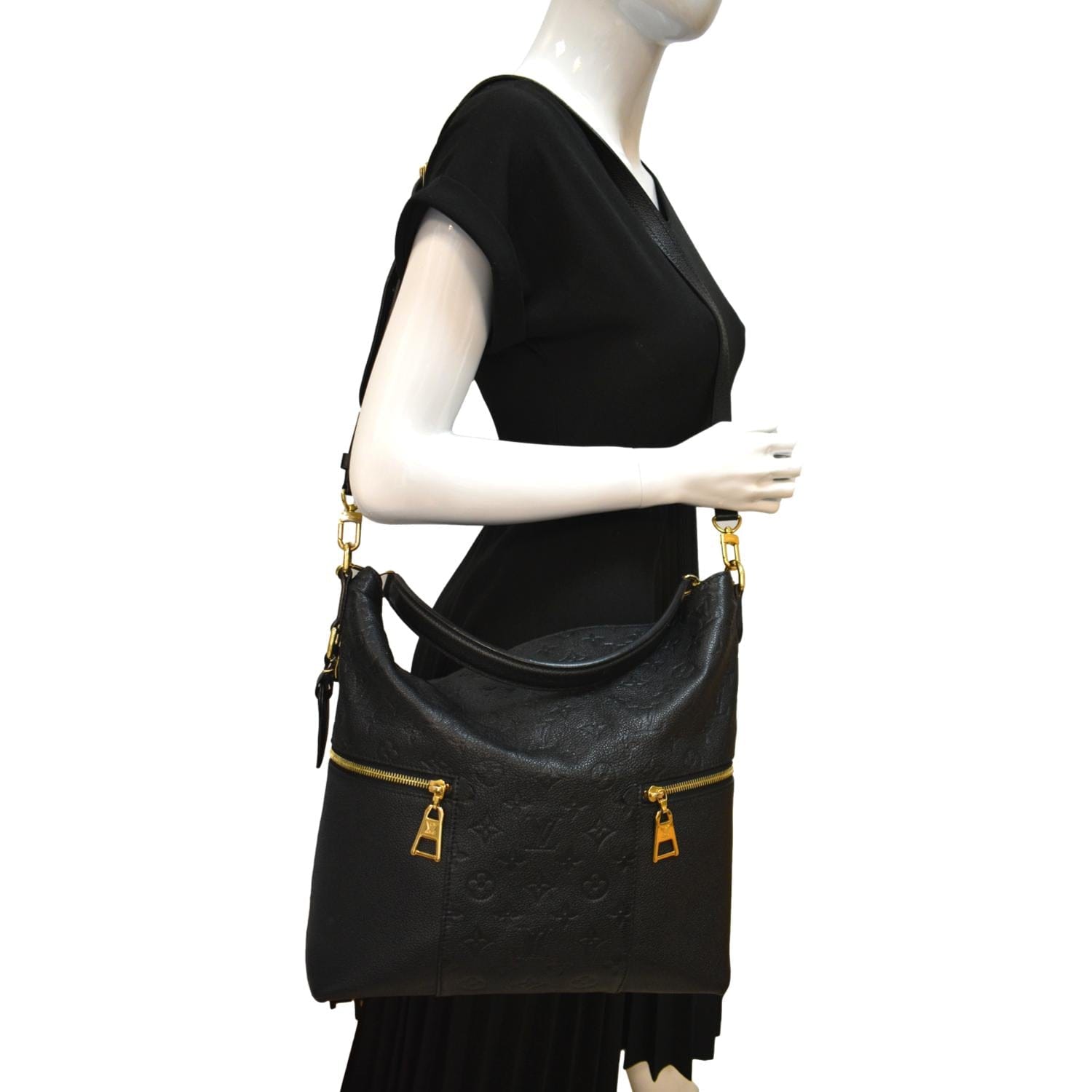 Louis Vuitton, Bags, Authentic Louis Vuitton Melie Hobo Shoulder Bag  Black Empreinte Leather