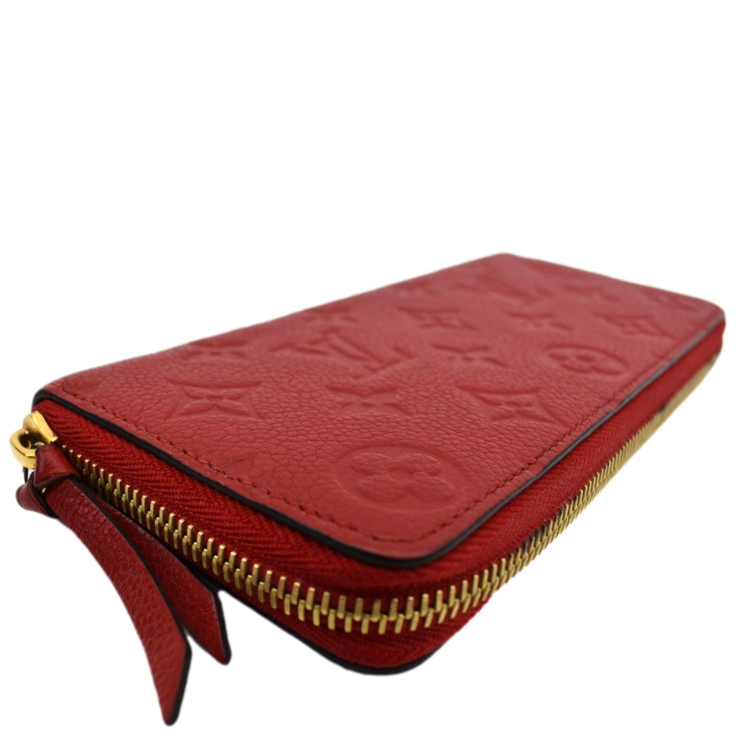 Louis Vuitton Scarlet Red Monogram Empreinte Leather Clemence Wallet