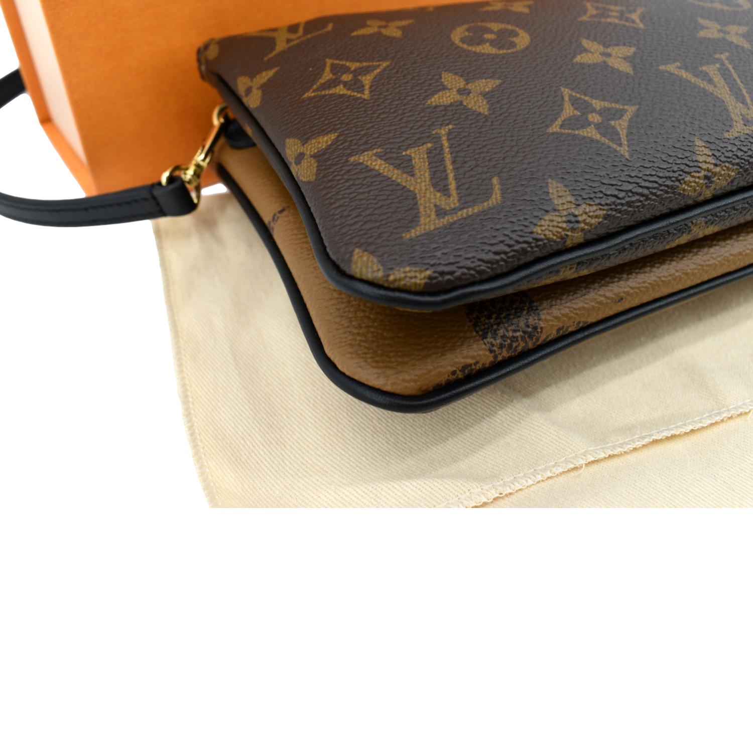 Louis Vuitton Monogram Giant Reverse Double Zip Pochette - Brown Crossbody  Bags, Handbags - LOU824198