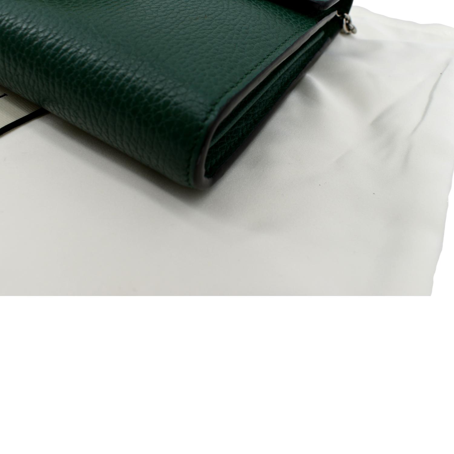 GUCCI Dionysus Leather Chain Crossbody Bag Green 401231