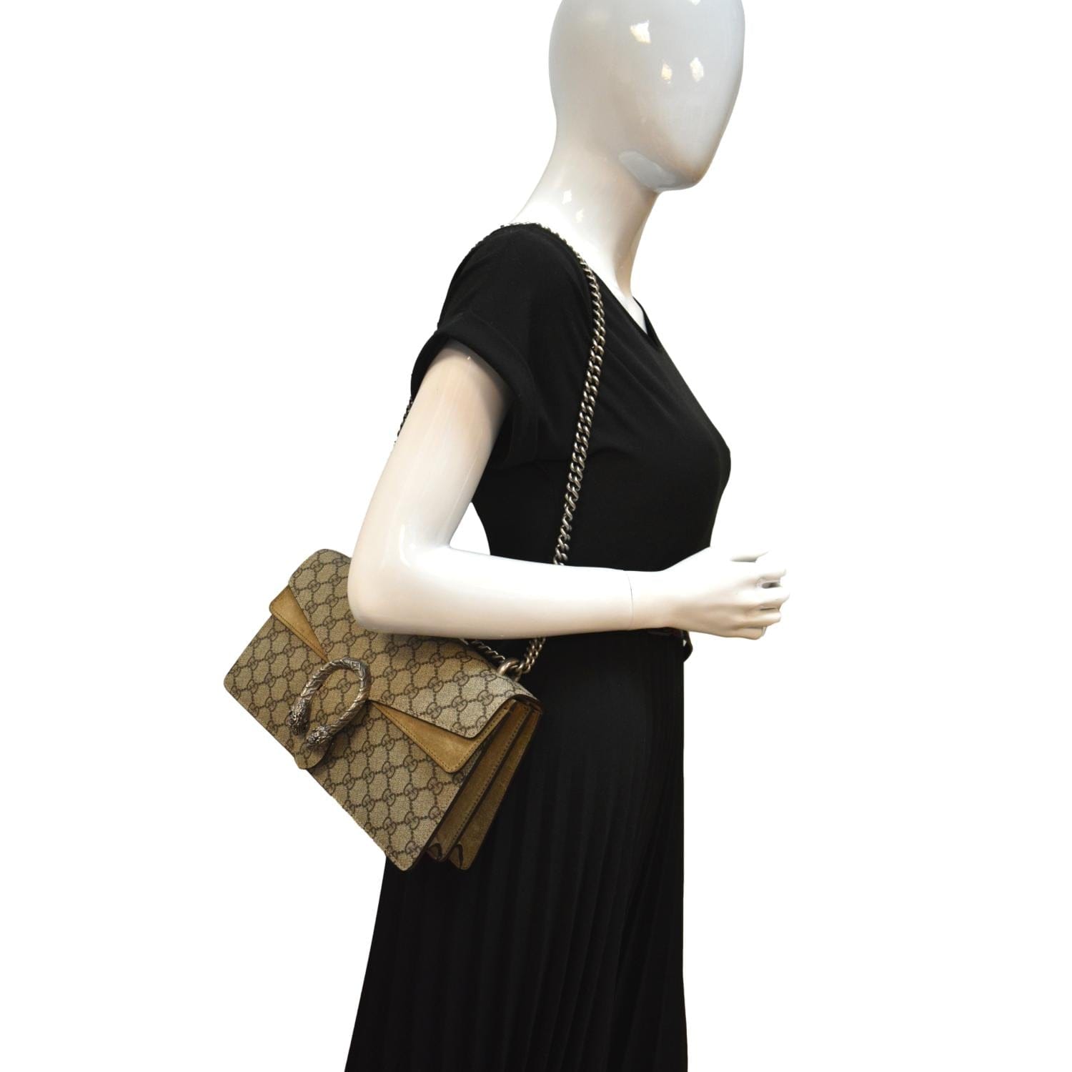 Dionysus GG Small Shoulder Bag in Beige - Gucci