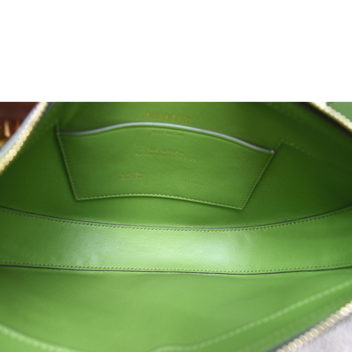 Burberry Small Olympia Shoulder Bag Olive Green Leather