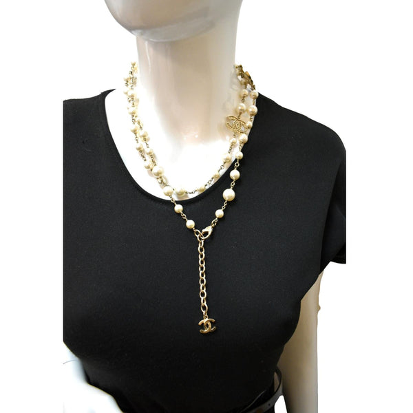 CHANEL Pearl Crystal CC Long Necklace - Sold