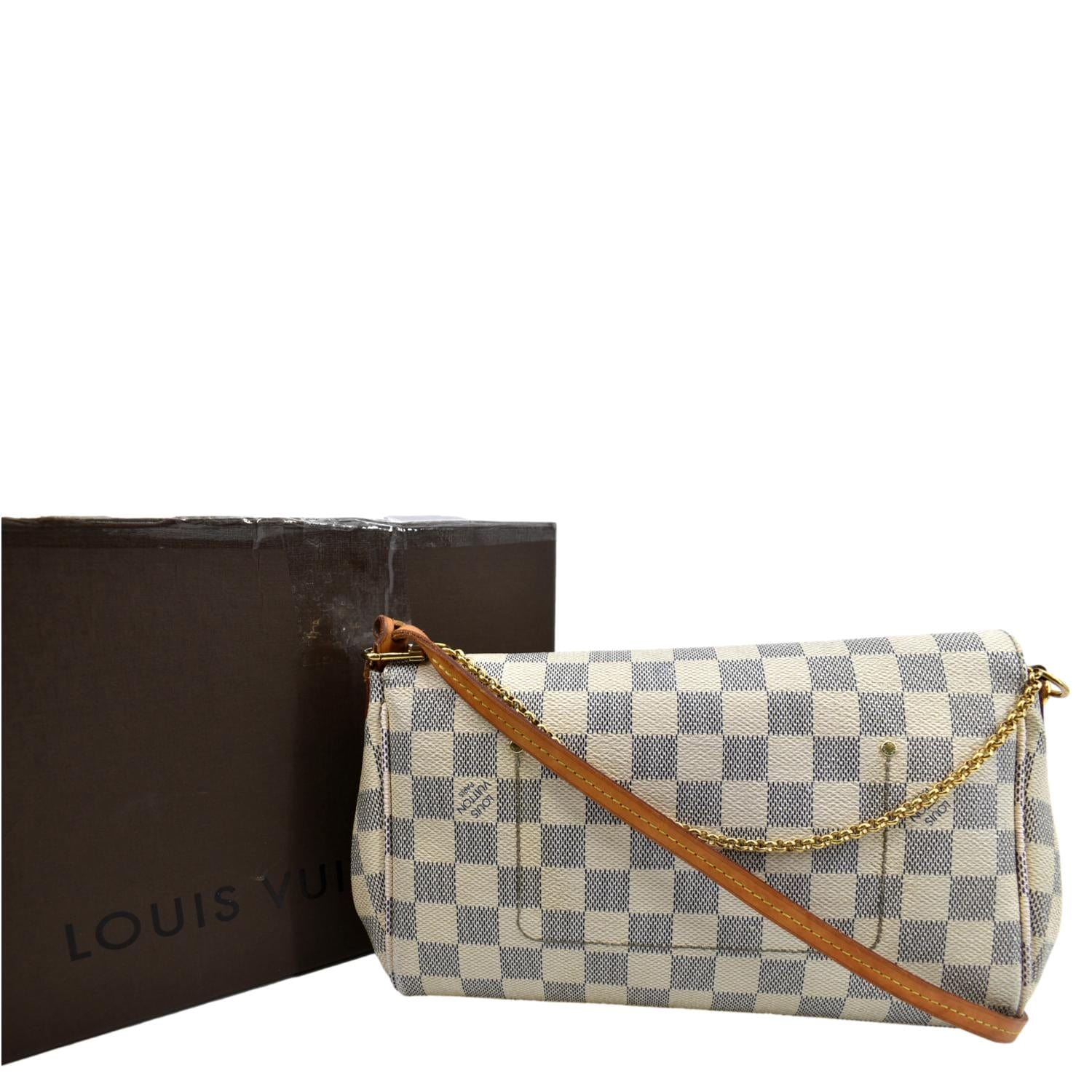 Louis Vuitton, Bags, 0 Authentic Louis Vuitton Favorite Mm White Damier  Azur