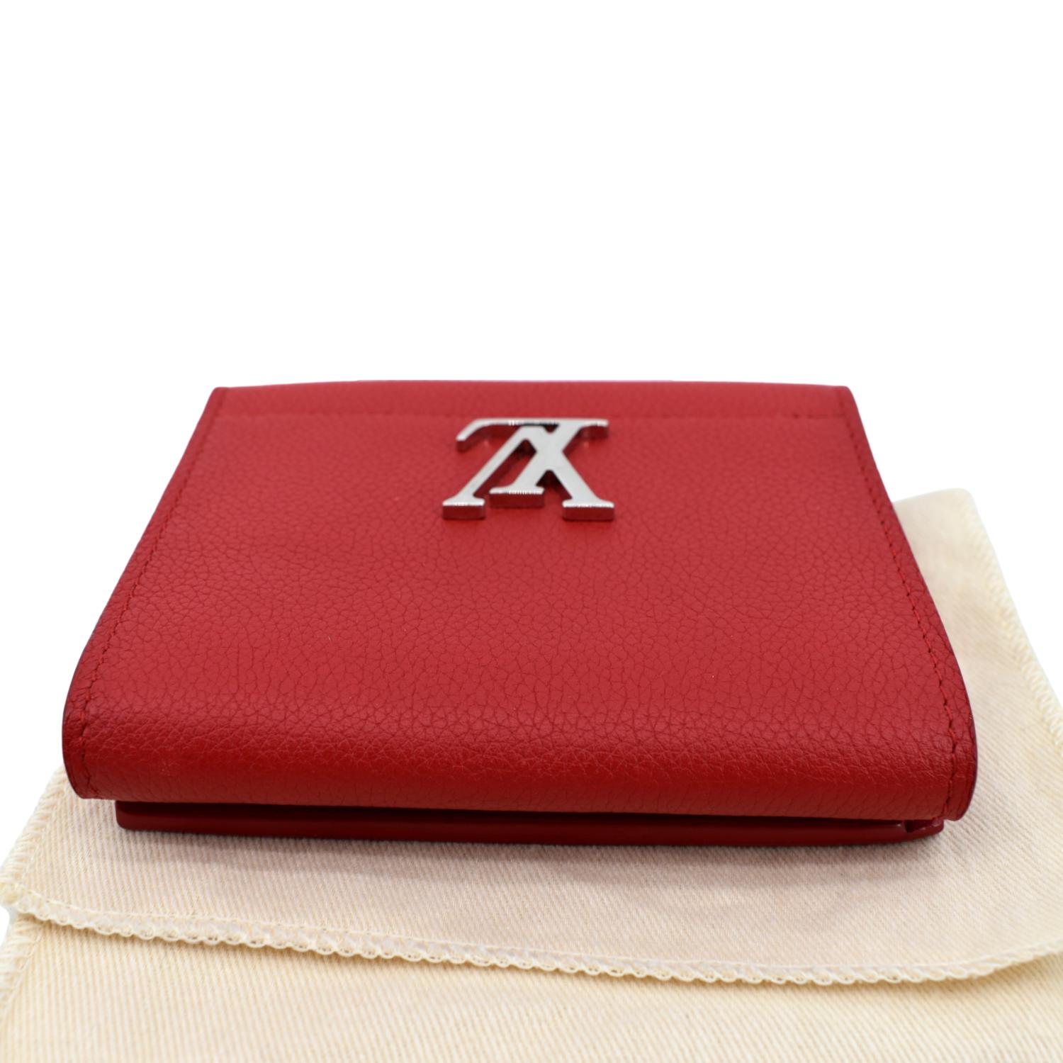 Louis Vuitton Red Calfskin Lock Me II Wallet QJAFGV3PRB001