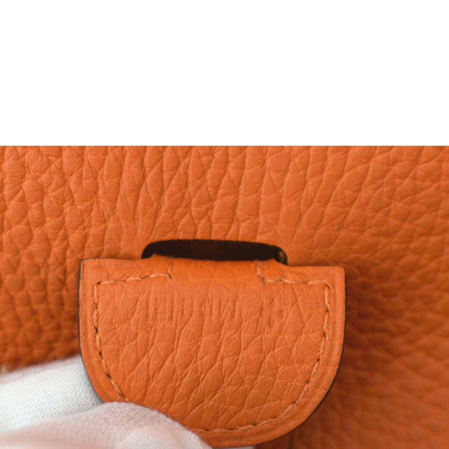 Hermes Orange Poppy Leather Evelyne TPM